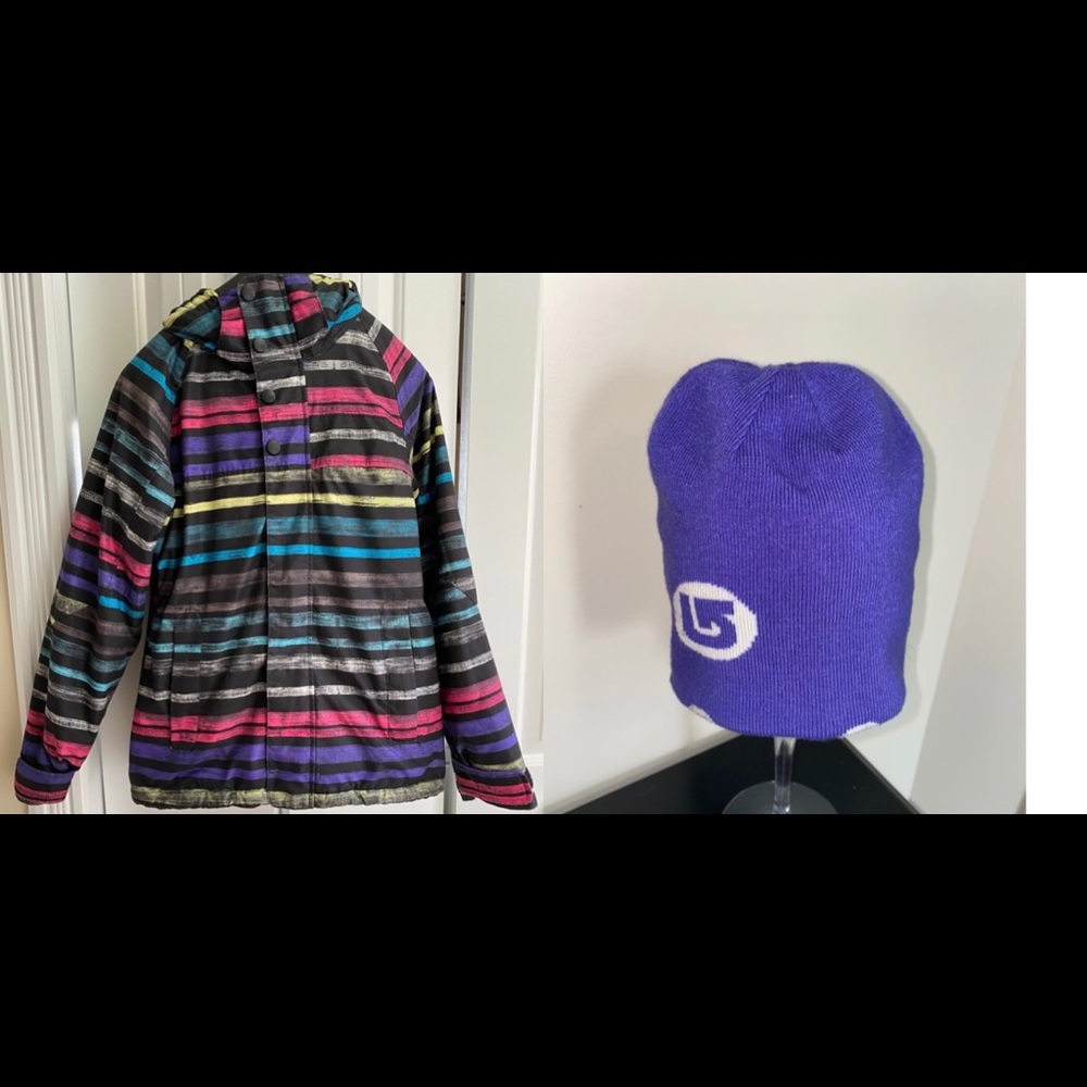 Burton winter jacket & hat